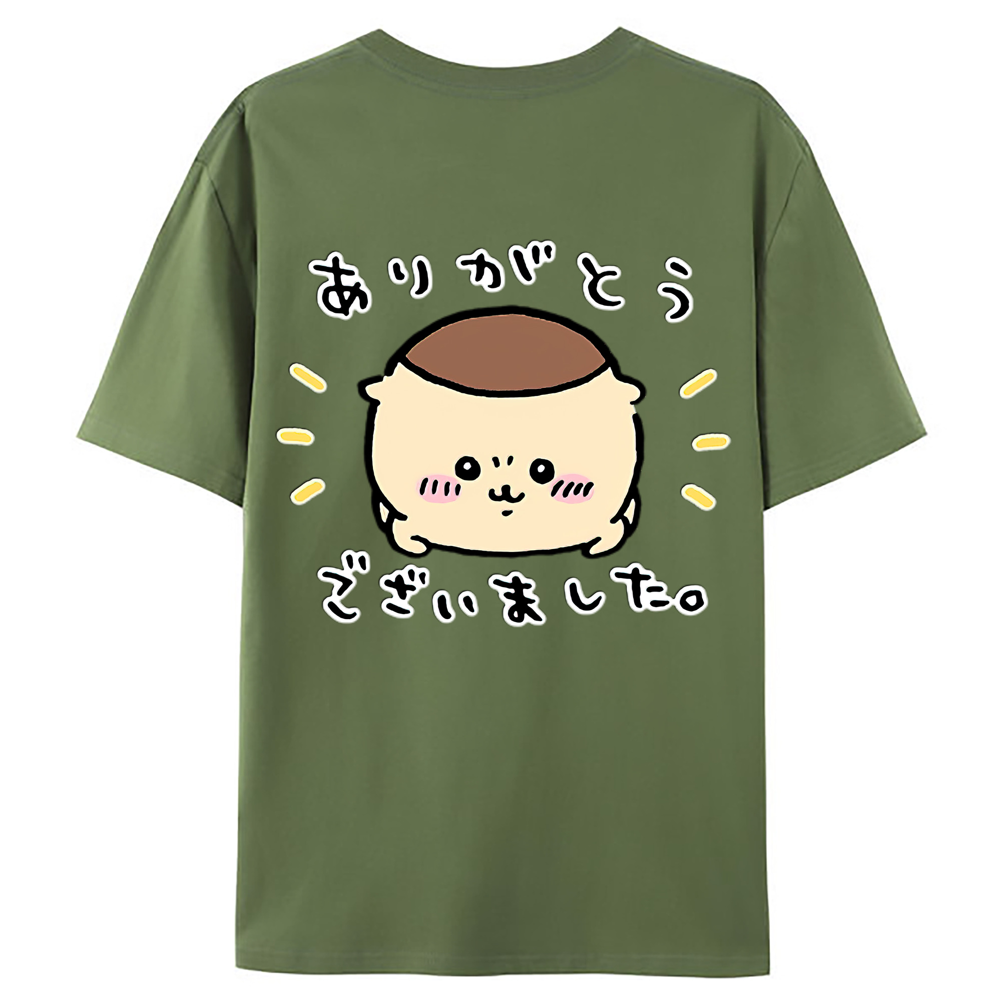 （画像用） ちいかわ くりまんじゅう Chii-kawa kuri manjū 綿100％ メンズ半袖Tシャツ（バックプリント） 通気性